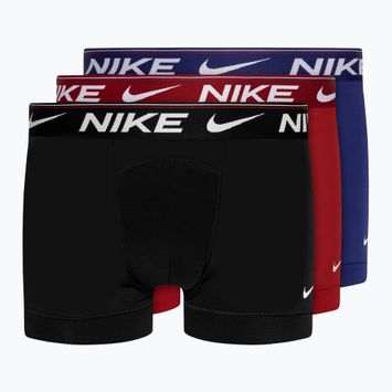 Nike Dri-FIT Ultra Comfort Trunk ανδρικά σορτς μποξεράκια 3 ζευγάρια γυμναστήριο κόκκινο/βαθύ βασιλικό/μαύρο