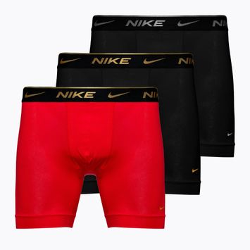 Ανδρικά σορτς μποξεράκια Nike Everyday Cotton Stretch 3 ζευγάρια μαύρο ασημί/κόκκινο χρυσό/μαύρο χρυσό