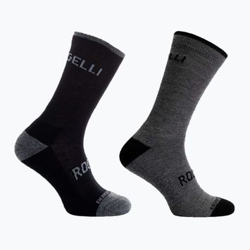 Ποδηλατικές κάλτσες Rogelli Wool Wintersocks 2 ζεύγη  black/grey