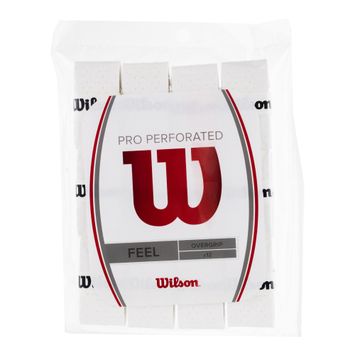 Wilson Pro Overgrip Διάτρητα περιτυλίγματα ρακέτας τένις 12 τεμάχια λευκό WRZ4006WH+