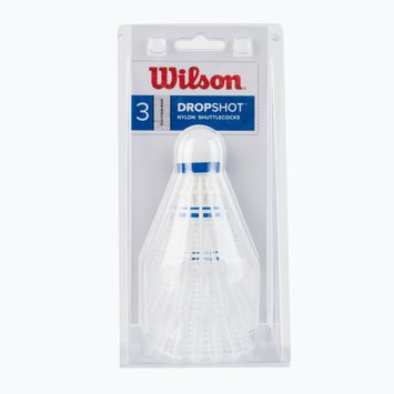 Wilson Dropshot Clamshel badminton shuttlecocks 3 τεμάχια λευκό WRT6048WH+