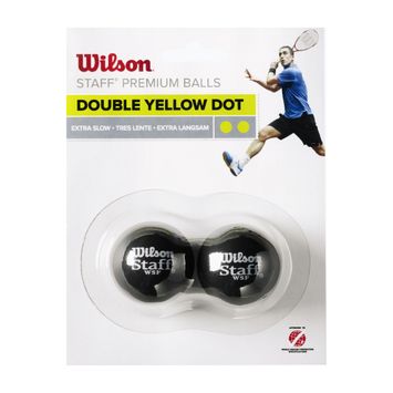 Wilson Staff Squash Ball Dbl Ye Dot 2 τεμάχια μαύρο WRT617600+.