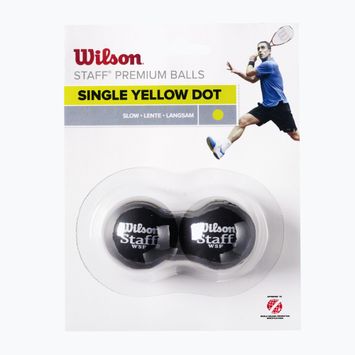 Wilson Staff Squash Ball Yel Dot 2 τεμάχια μαύρο WRT617800+.