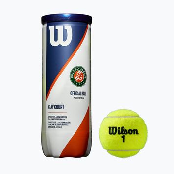 Μπάλες τένις Wilson Roland Garros Clay Ct 3 τεμάχια κίτρινο WRT125000
