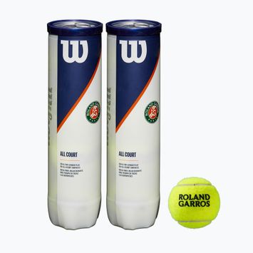 Wilson Roland Garros All Ct 4 Ball μπάλες τένις 2Pk 8 τεμάχια κίτρινο WRT116402