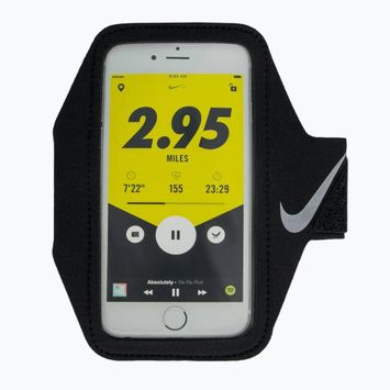 Nike Lean Arm Band ζώνη τηλεφώνου για τρέξιμο μαύρο/μαύρο/ασημί