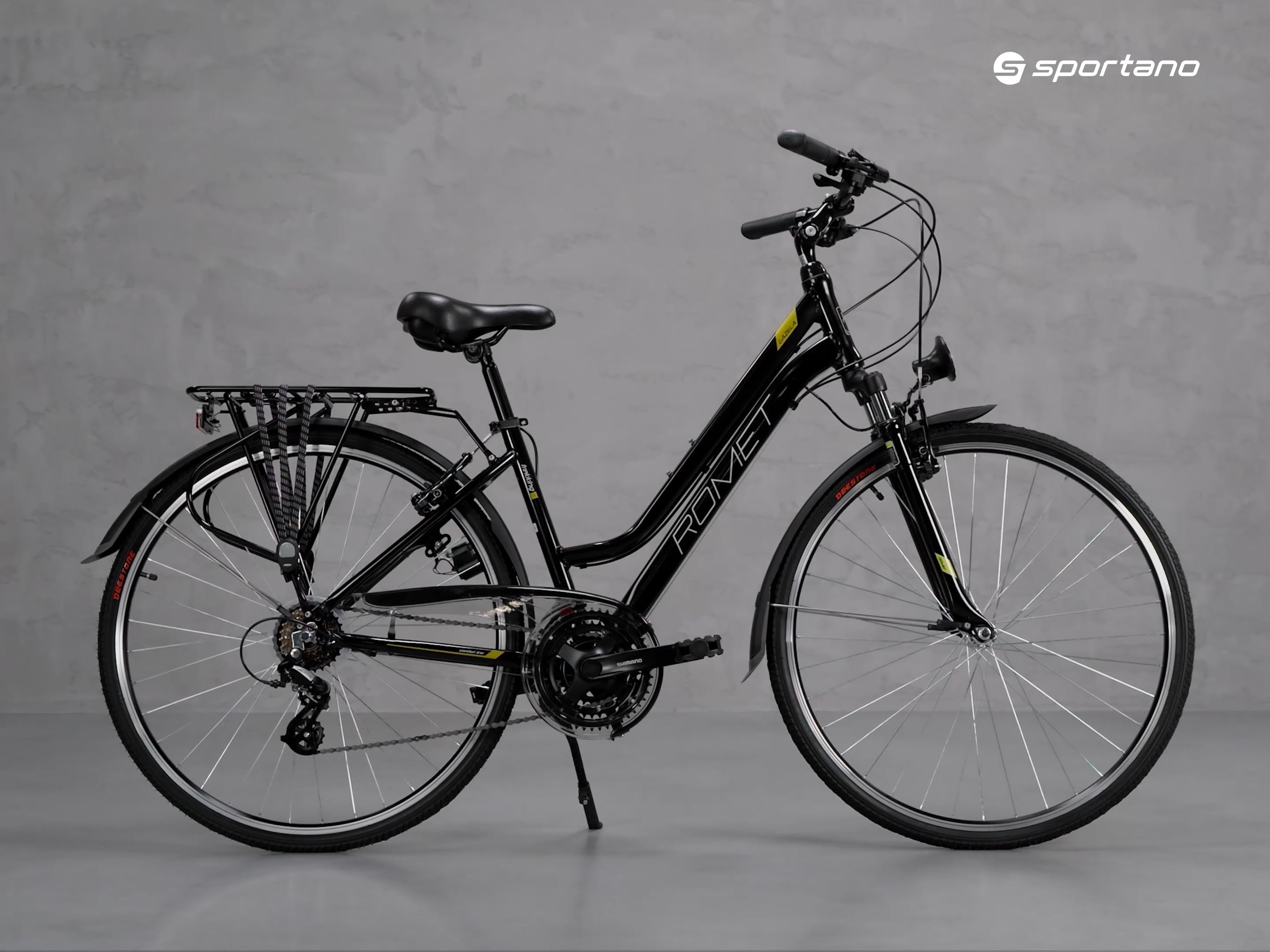Γυναικείο ποδήλατο πεζοπορίας Romet Gazela μαύρο-κίτρινο R23A-TRE-28-19-2869A