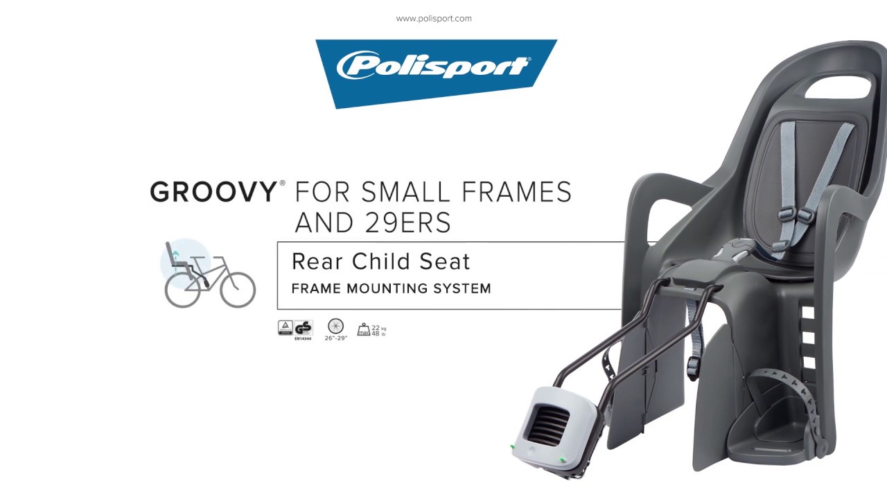 Polisport Groovy Maxi FF 29 μαύρο/γκρι FO πίσω κάθισμα ποδηλάτου 8406000011