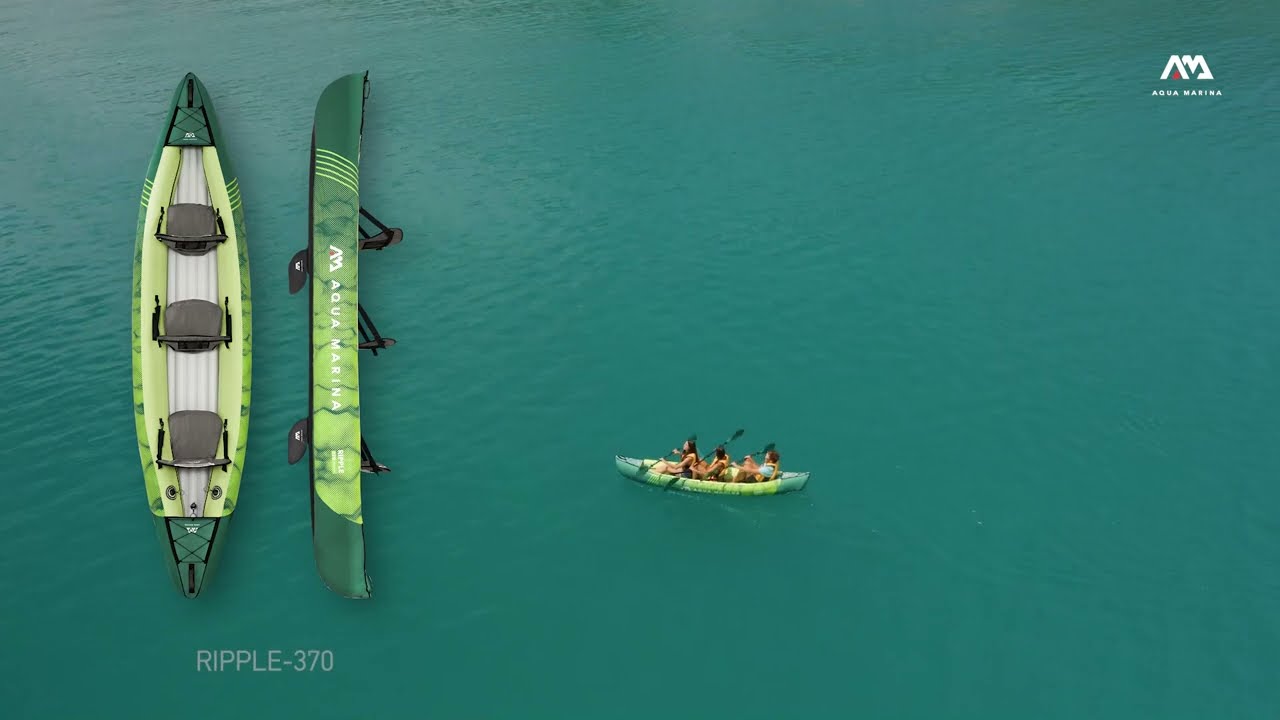 Aqua Marina Κανόε αναψυχής πράσινο Ripple-370 φουσκωτό καγιάκ 3 ατόμων 12'2