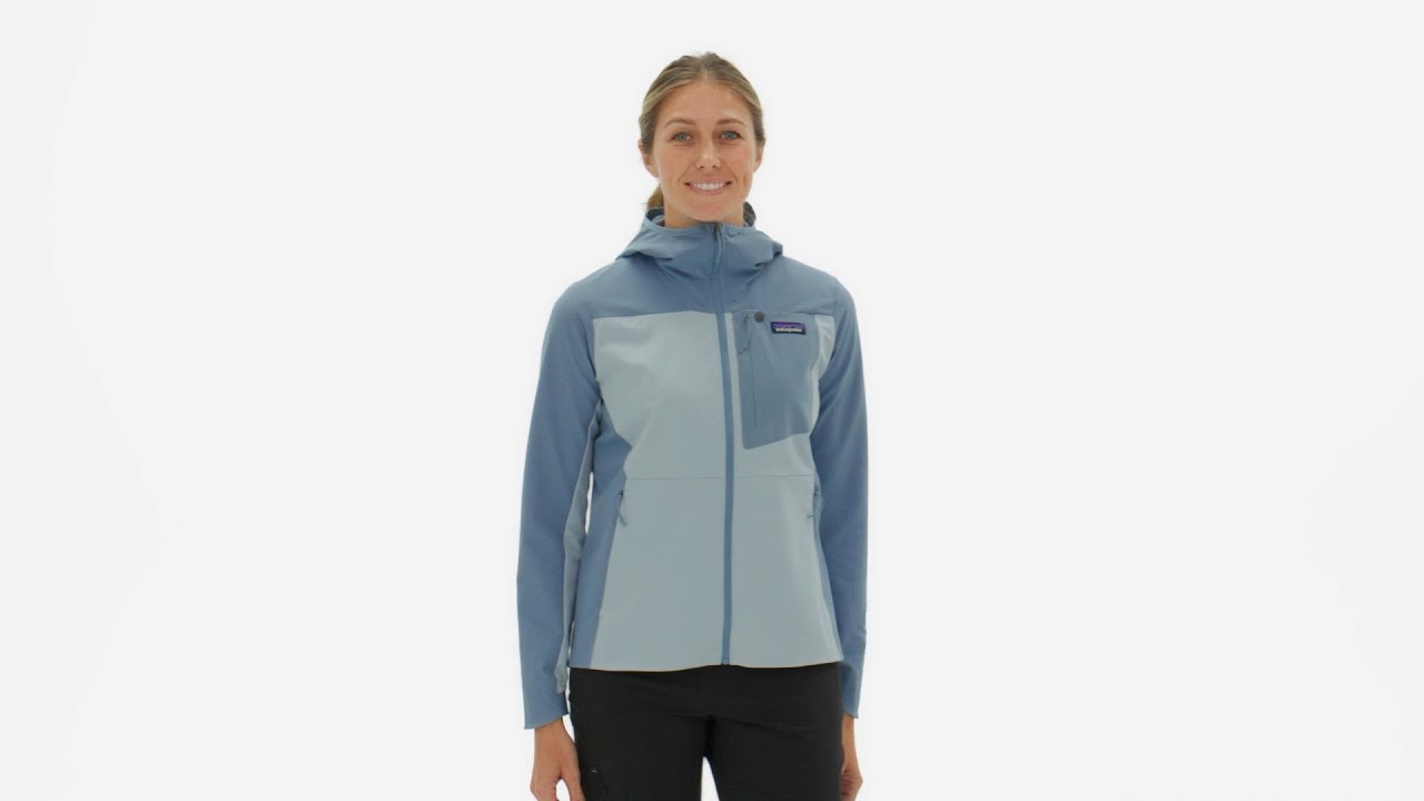 Γυναικείο softshell μπουφάν Patagonia R1 CrossStrata Hoody lagom blue